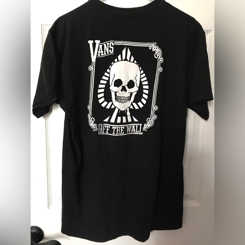 Vans Men's Black 'Off The Wall' Skull Graphic T‑Shirt Large